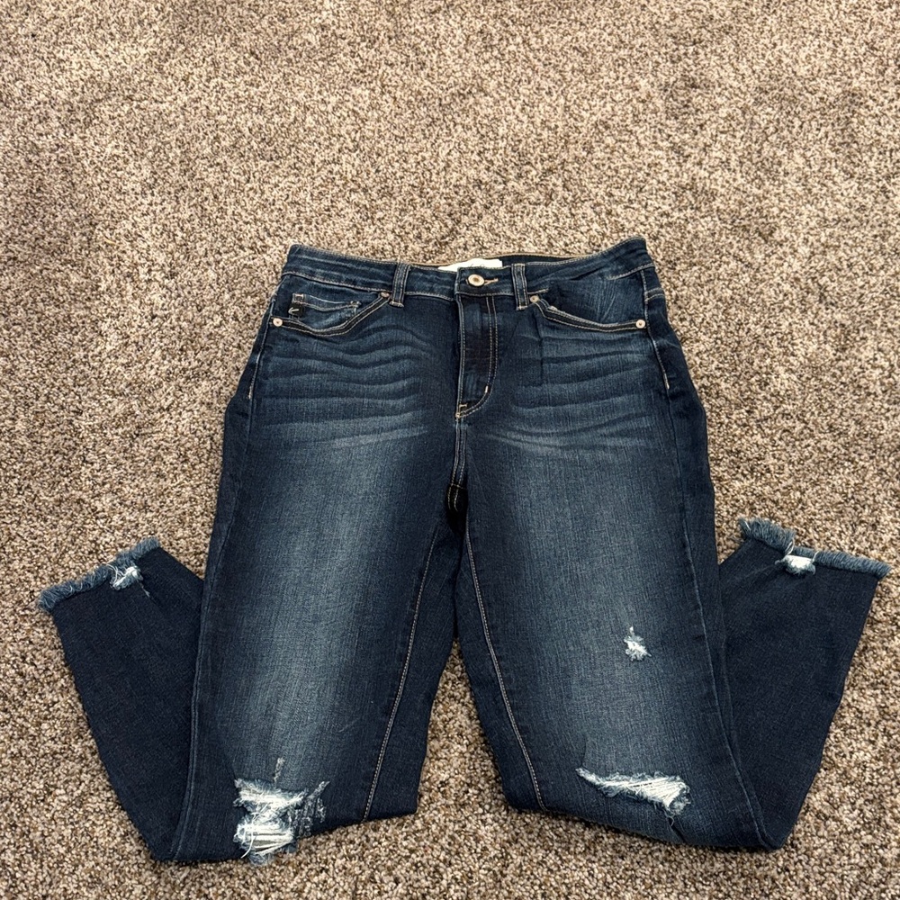 KanCan Dark Blue Distressed Skinny Jeans